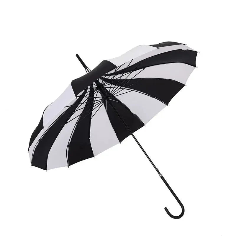 16K Strong Windproof Long Handle Umbrella – Quality Tower Pagoda Rain Umbrella for Men and Women - Trekker Essentials