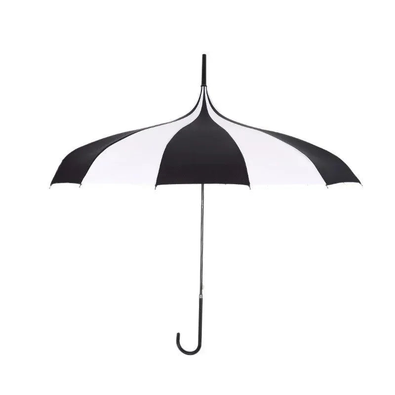 16K Strong Windproof Long Handle Umbrella – Quality Tower Pagoda Rain Umbrella for Men and Women - Trekker Essentials