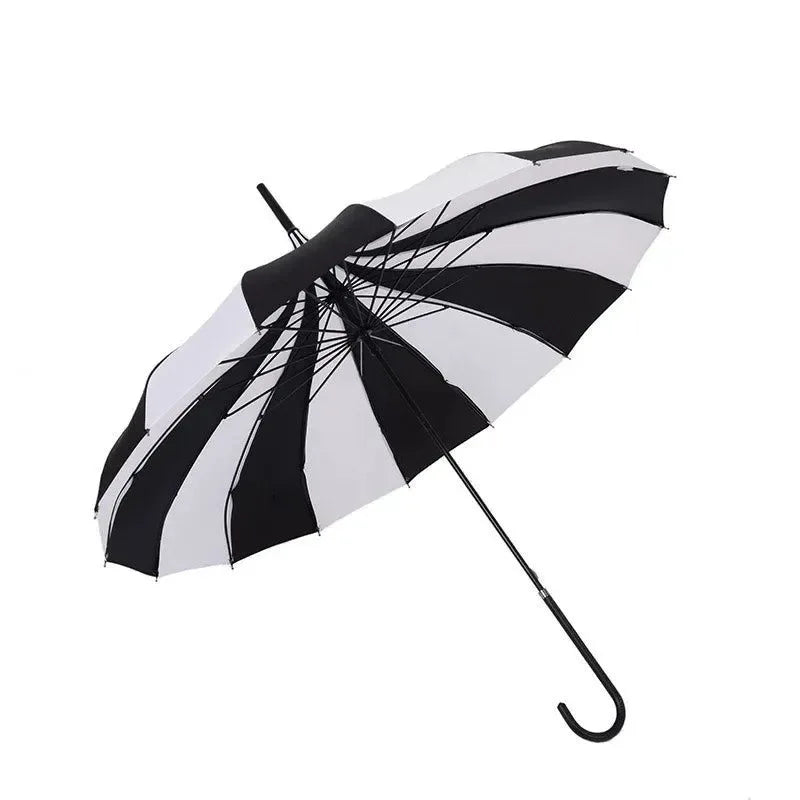 16K Strong Windproof Long Handle Umbrella – Quality Tower Pagoda Rain Umbrella for Men and Women - Trekker Essentials