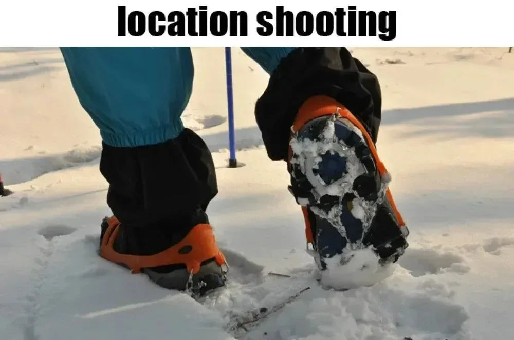 18-Spike Professional Climbing Crampons - Anti-Slip Ice Traction for Hiking & Winter Camping (Fits US 6-12) - Trekker Essentials