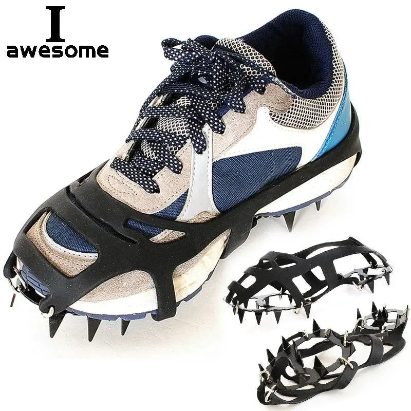 18-Teeth Anti-Slip Ice & Snow Grips – Boot Traction Cleats for Winter Safety - Trekker Essentials