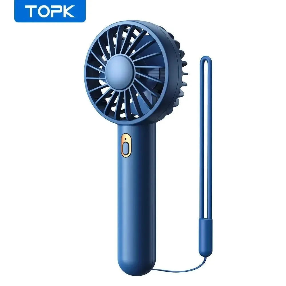 1800mAh Rechargeable Mini Portable Fan - USB Personal Handheld Electric Fan with 3 Speeds for Room, Camping, and Indoor Use - Trekker Essentials