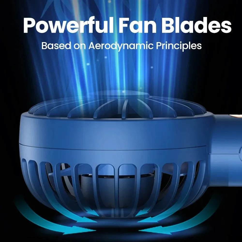 1800mAh Rechargeable Mini Portable Fan - USB Personal Handheld Electric Fan with 3 Speeds for Room, Camping, and Indoor Use - Trekker Essentials