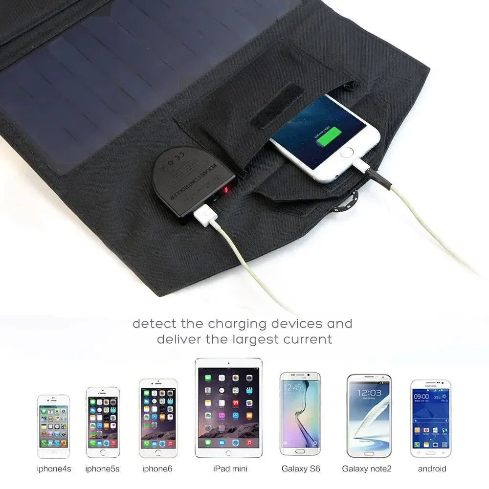 18V 21W Solar Charger Waterproof Foldable Solar Power Bank for 12V Car Battery Mobile Phone Outdoor Hiking - Trekker Essentials