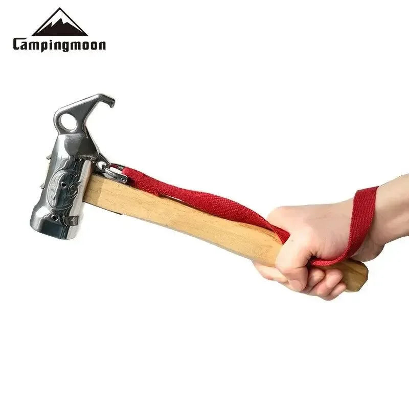 1PCS Outdoor Multi-purpose Stainless Steel Copper Head Nail Puller Camping Hammer with Safety Rope - Fixed Tent Nail Tool - Trekker Essentials
