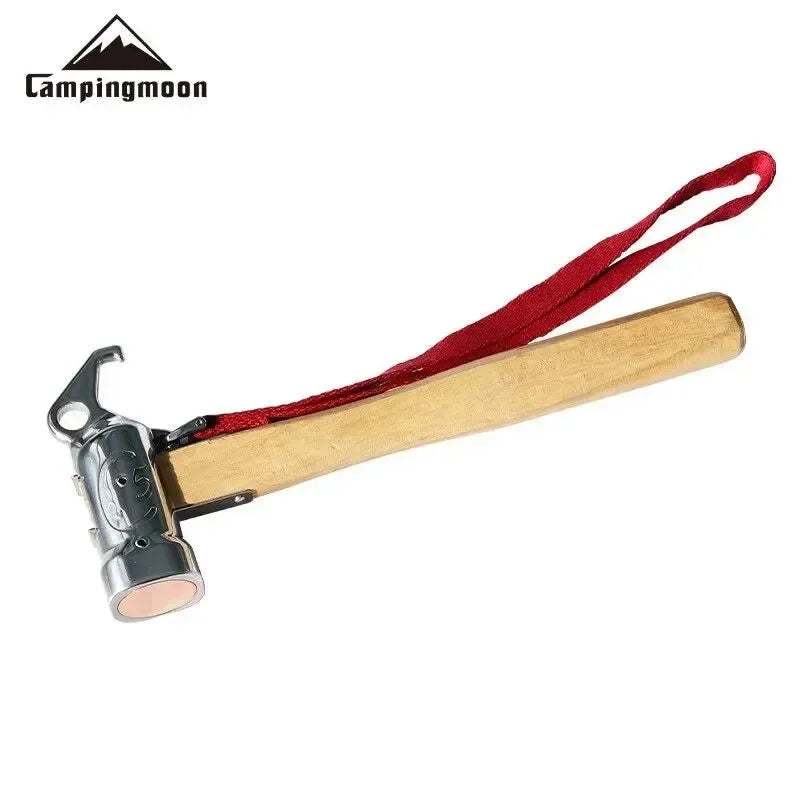 1PCS Outdoor Multi-purpose Stainless Steel Copper Head Nail Puller Camping Hammer with Safety Rope - Fixed Tent Nail Tool - Trekker Essentials