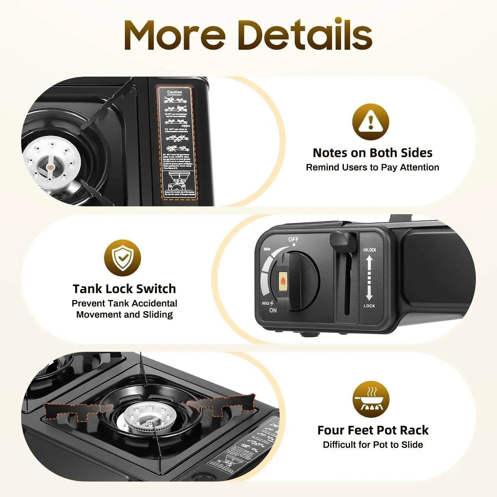 2-Burner Portable Camping Stove with Grill - Piezo Ignition Butane Stove for Outdoor Cooking - Trekker Essentials