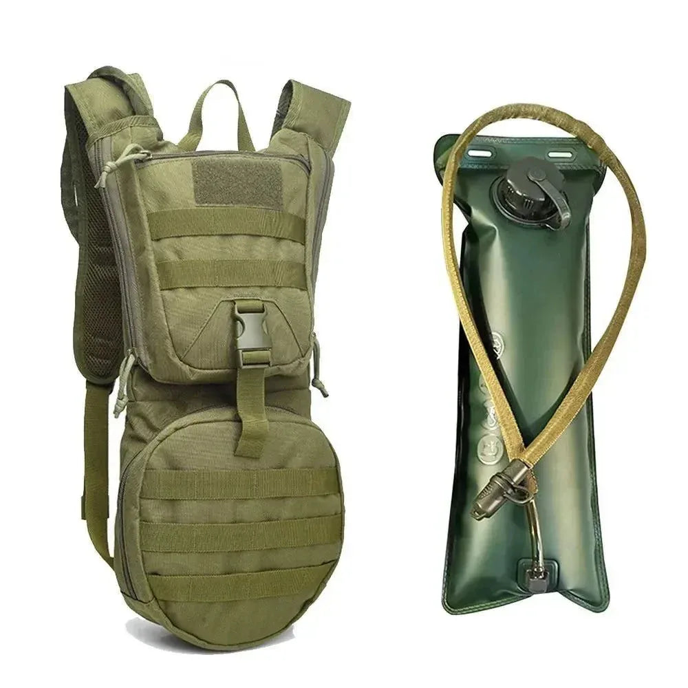 2 in 1 Tactical Molle Military Hydration Backpack with Water Bladder - Outdoor Cycling Mountaineer Water Storage Bag - Trekker Essentials