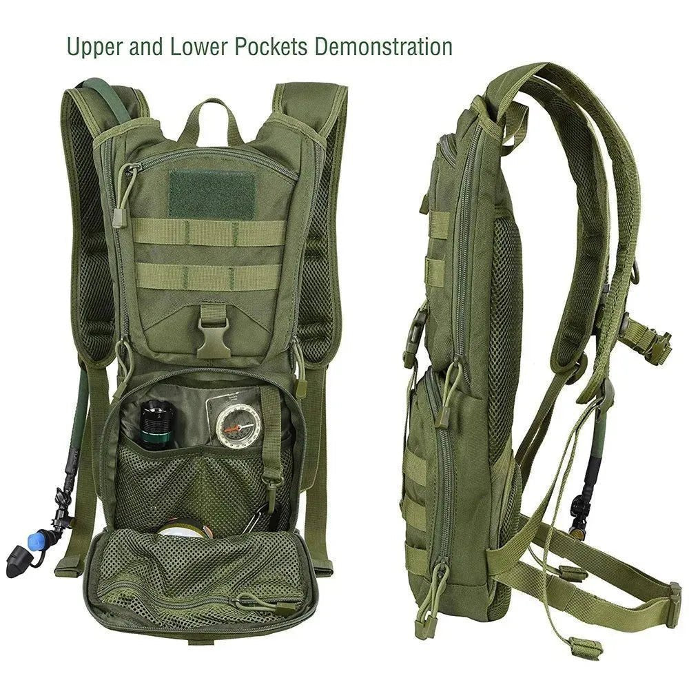 Trekker Essentials - 2 in 1 Tactical Molle Military Hydration Backpack with Water Bladder - Outdoor Cycling Mountaineer Wa...