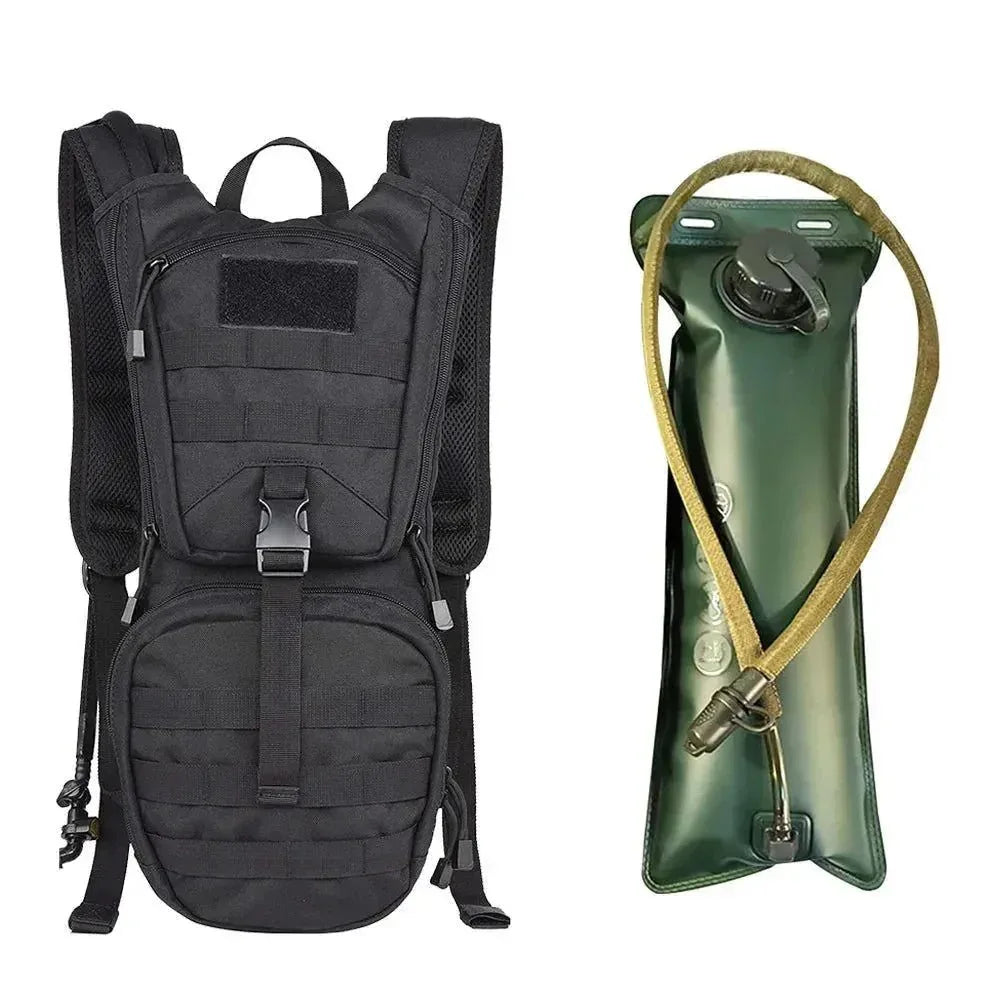 2 in 1 Tactical Molle Military Hydration Backpack with Water Bladder - Outdoor Cycling Mountaineer Water Storage Bag - Trekker Essentials
