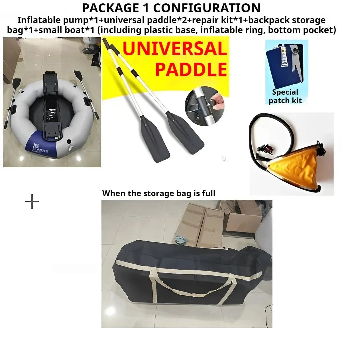 2-Minute Foldable Inflatable Fishing Boat with Electric Motor Port, 250kg Capacity Solo Pontoon Raft - Trekker Essentials