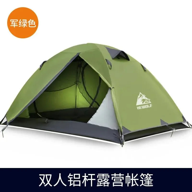 2 Person 4 Season Camping Tent, 210T 210D Aluminum Waterproof Hiking Tent, 2.65kg Ultralight - Trekker Essentials