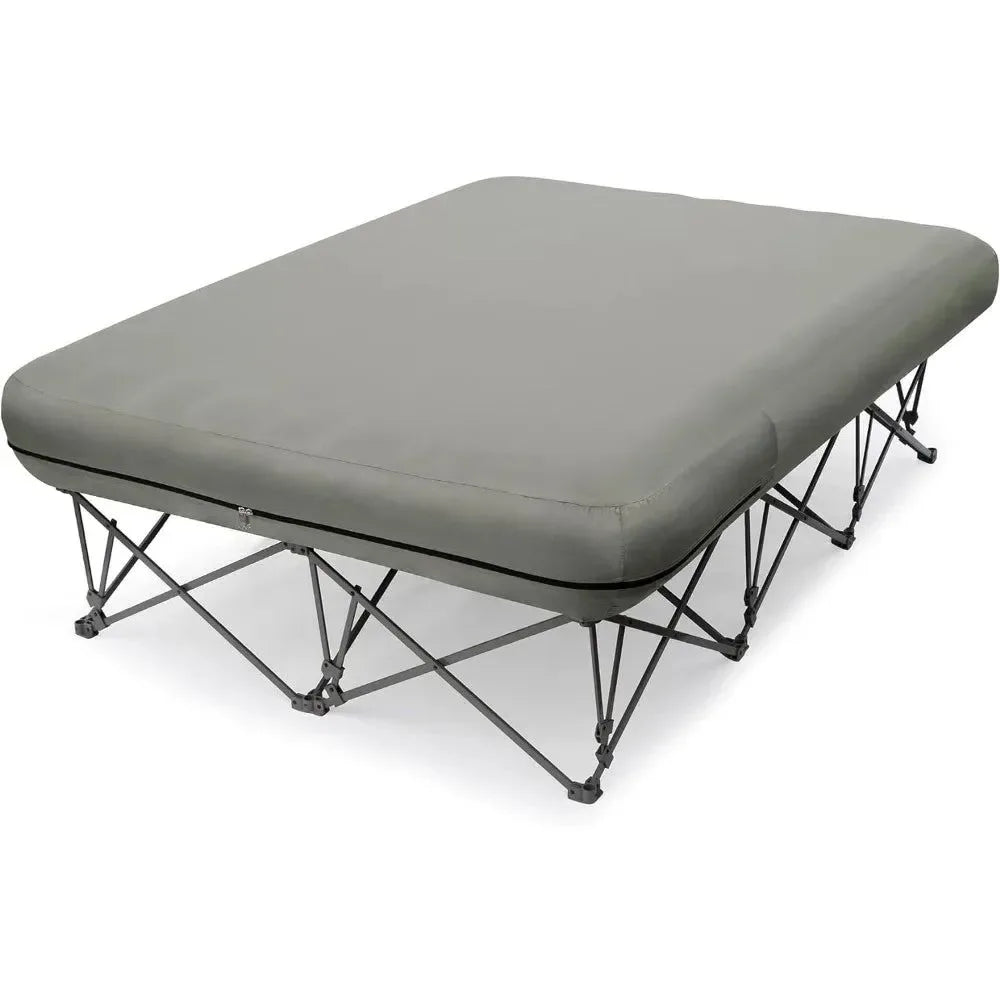 2-Person Camping Cot with Inflatable Air Mattress – Portable Folding Bed for Outdoor Travel and Beach Vacations - Trekker Essentials