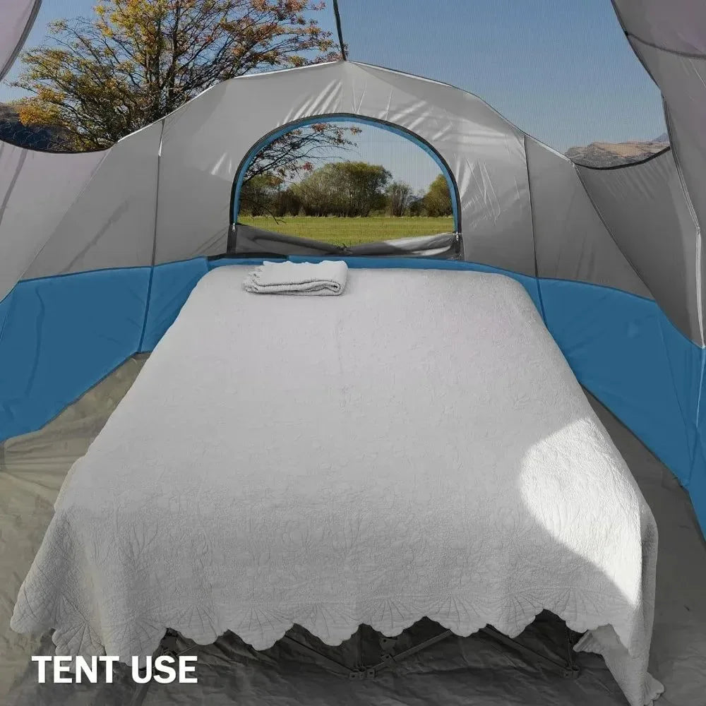 2-Person Camping Cot with Inflatable Air Mattress – Portable Folding Bed for Outdoor Travel and Beach Vacations - Trekker Essentials