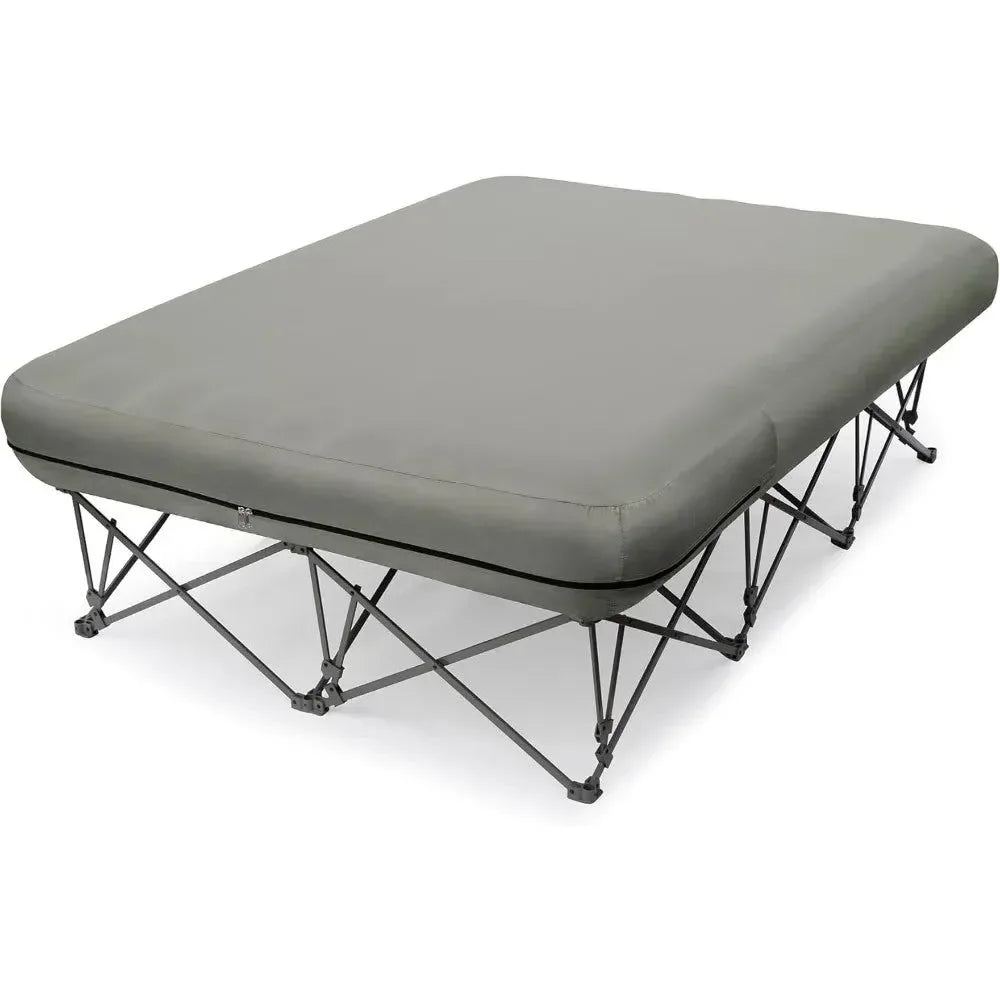 2-Person Camping Cot with Inflatable Air Mattress – Folding Bed Supports 500 lbs, Includes Carry Bag - Trekker Essentials