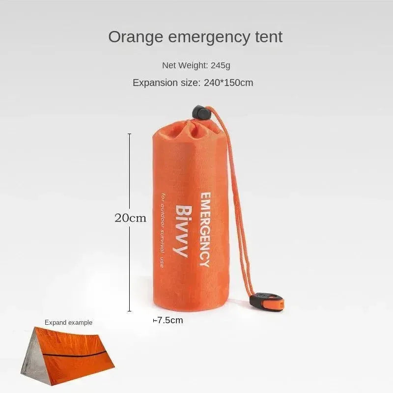 2 Person Emergency Shelter Bivy Survival Tent Kit - Mylar Tube Tent Sleeping Bag Waterproof Outdoor SOS Thermal Blanket Reusable - Trekker Essentials