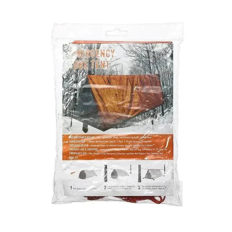 2 Person Emergency Shelter Bivy Survival Tent Kit - Mylar Tube Tent Sleeping Bag Waterproof Outdoor SOS Thermal Blanket Reusable - Trekker Essentials