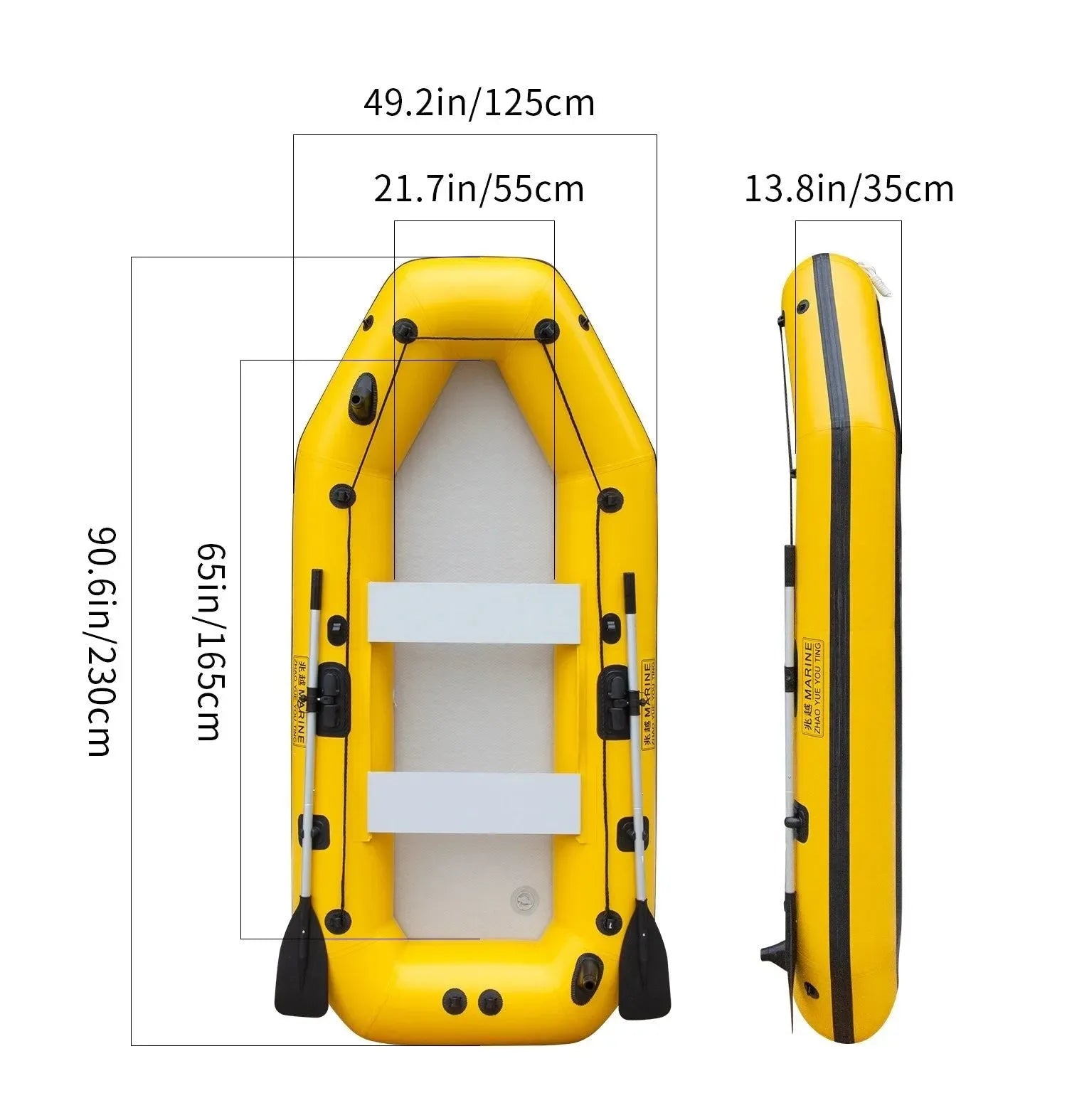 2-Person Inflatable Fishing Kayak - High-Visibility Yellow Drift Craft for Anglers - Trekker Essentials