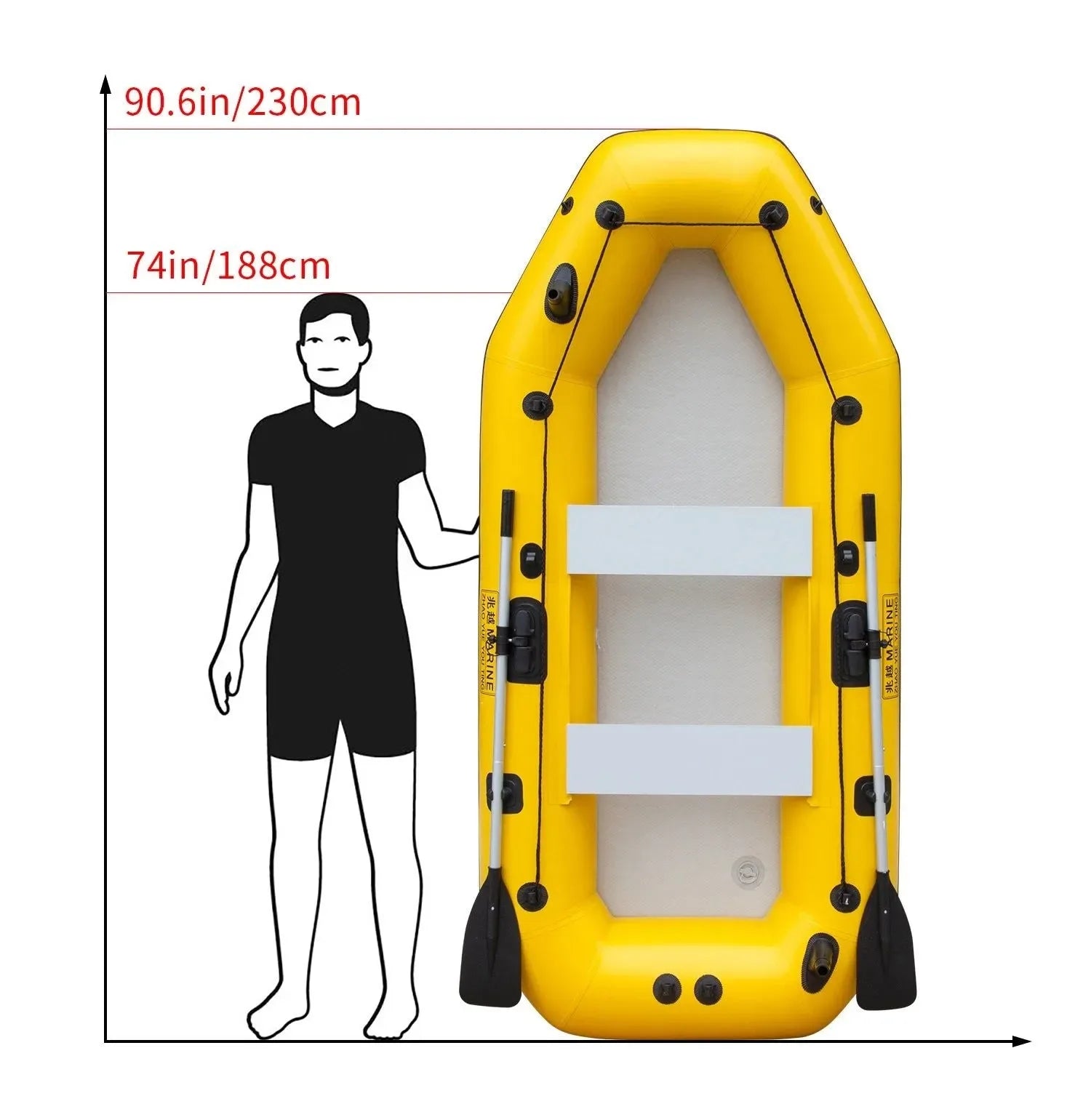 2-Person Inflatable Fishing Kayak - High-Visibility Yellow Drift Craft for Anglers - Trekker Essentials
