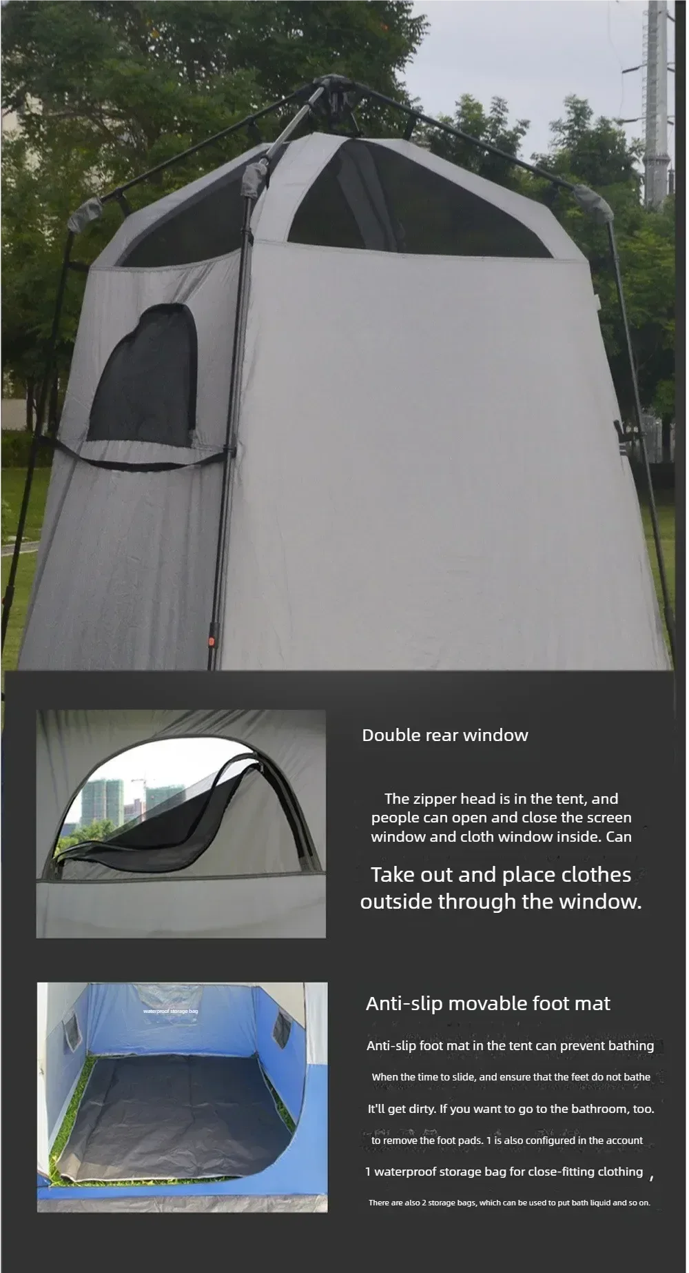 2-Person Pop-Up Shower Tent: Instant Automatic Privacy Shelter for Camping & Beach - Trekker Essentials