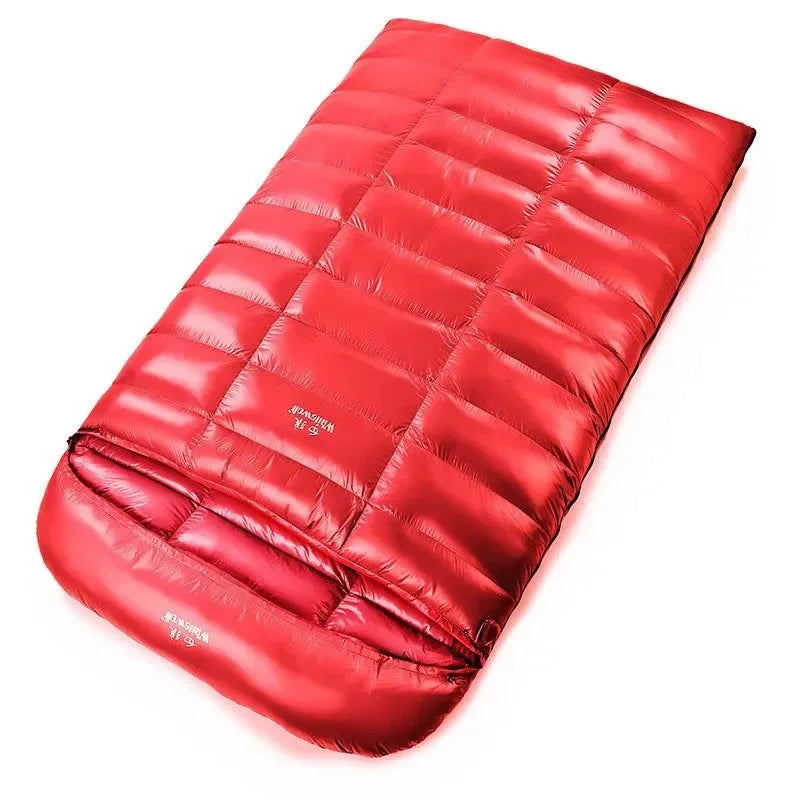 2-Person White Goose Down Filled Camping or Home Sleeping Bag - Thin and Suitable for Warm Weather - Trekker Essentials