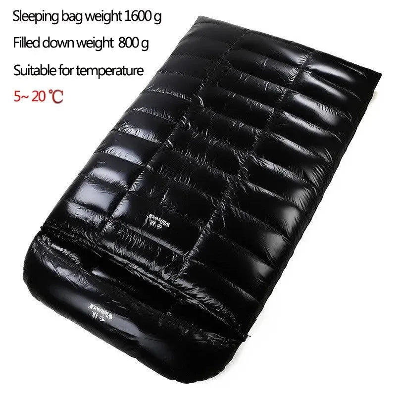 2-Person White Goose Down Filled Camping or Home Sleeping Bag - Thin and Suitable for Warm Weather - Trekker Essentials