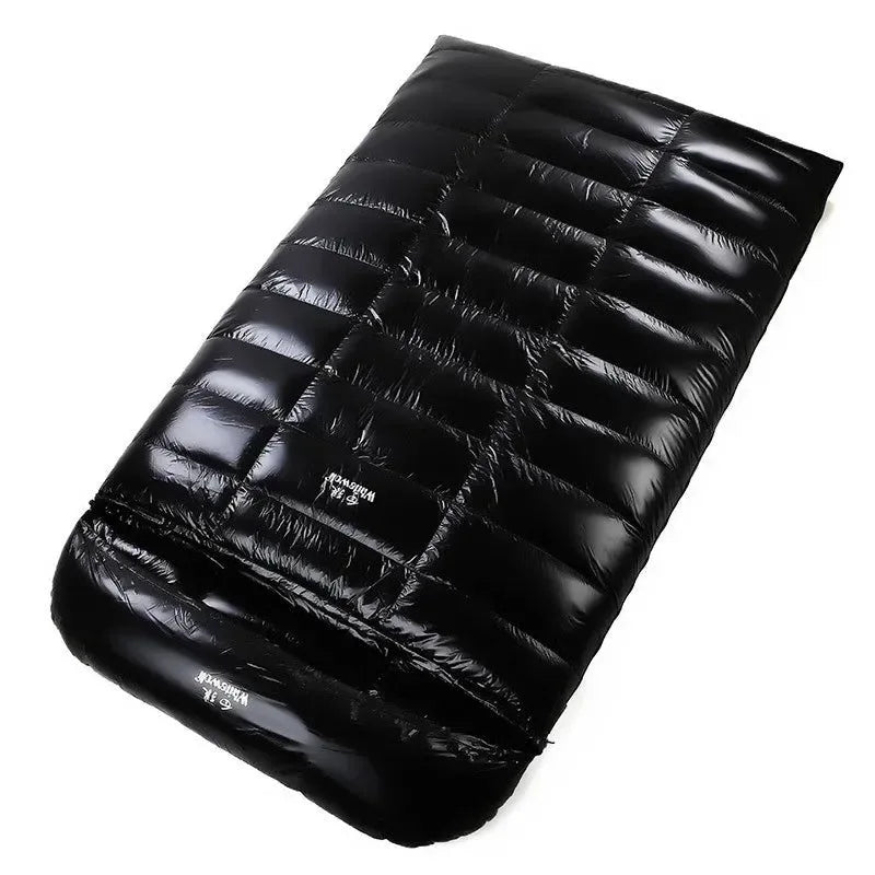 2-Person White Goose Down Winter Sleeping Bag - Outdoor Camping Envelope Style, 220x130CM - Trekker Essentials