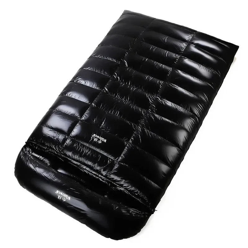 2-Person White Goose Down Winter Sleeping Bag - Outdoor Camping Envelope Style, 220x130CM - Trekker Essentials