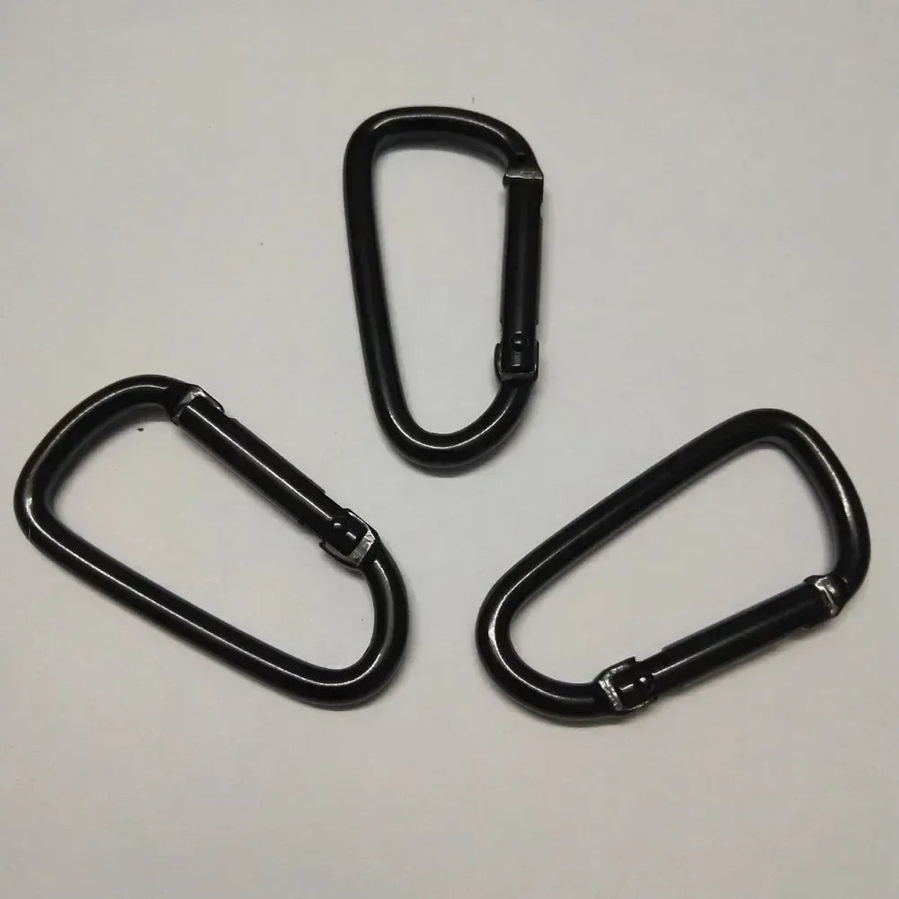 20-Piece Black Carabiner Set - Durable Aluminum Alloy Hooks for Camping, Hiking, and Outdoor Activities - Trekker Essentials