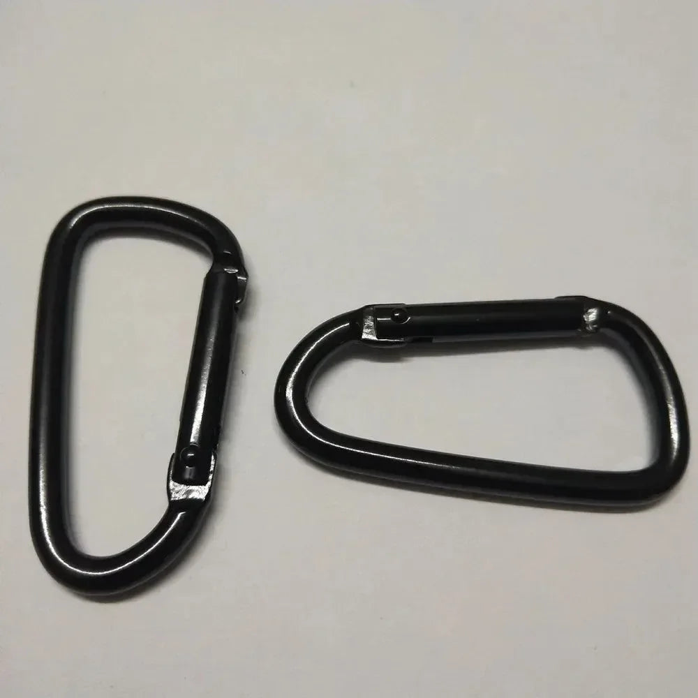 20-Piece Black Carabiner Set - Durable Aluminum Alloy Hooks for Camping, Hiking, and Outdoor Activities - Trekker Essentials