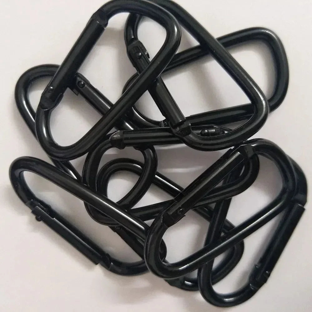 20-Piece Black Carabiner Set - Durable Aluminum Alloy Hooks for Camping, Hiking, and Outdoor Activities - Trekker Essentials