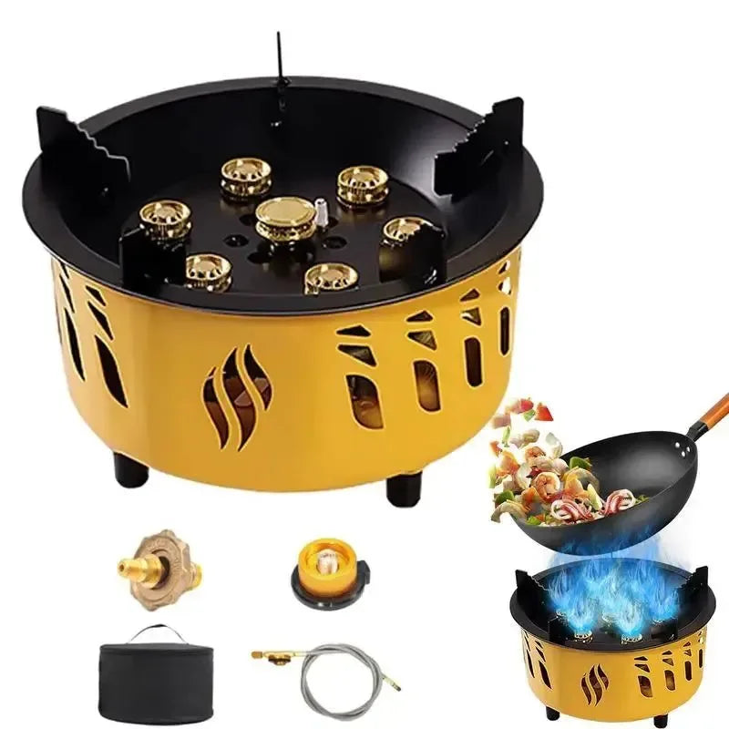 20000W Portable Camping Stove Burner - Strong Fire, Folding Hiking Picnic BBQ Cooking Equipment - Trekker Essentials