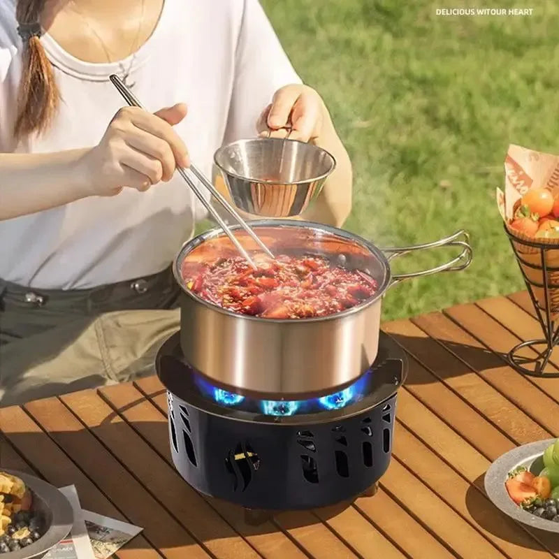20000W Portable Camping Stove Burner - Strong Fire, Folding Hiking Picnic BBQ Cooking Equipment - Trekker Essentials