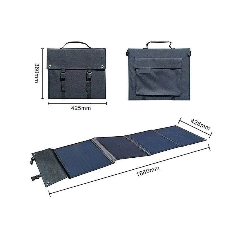 200W Solar Panel Folding Bag with Bracket - USB and DC Output Portable Charger for Outdoor Travel and Hiking - Trekker Essentials