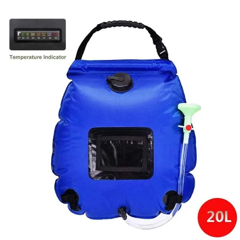 20L Outdoor Camping Shower Bag - Solar Heating Portable Folding Bath Equipment - Trekker Essentials