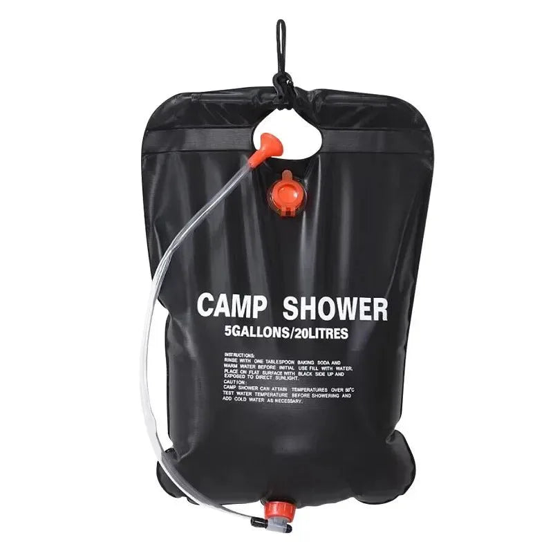 20L/40L Solar Shower Bag – Portable Camping Shower with Temperature Gauge - Trekker Essentials