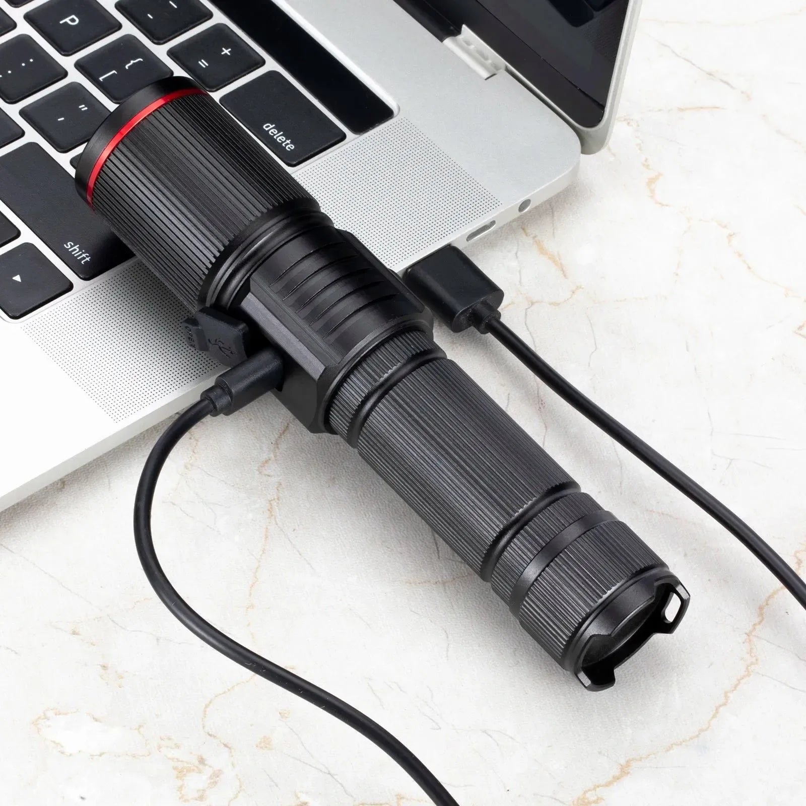 20W USB Rechargeable LED Flashlight – Waterproof Outdoor Torch for Camping – Trekker Essentials