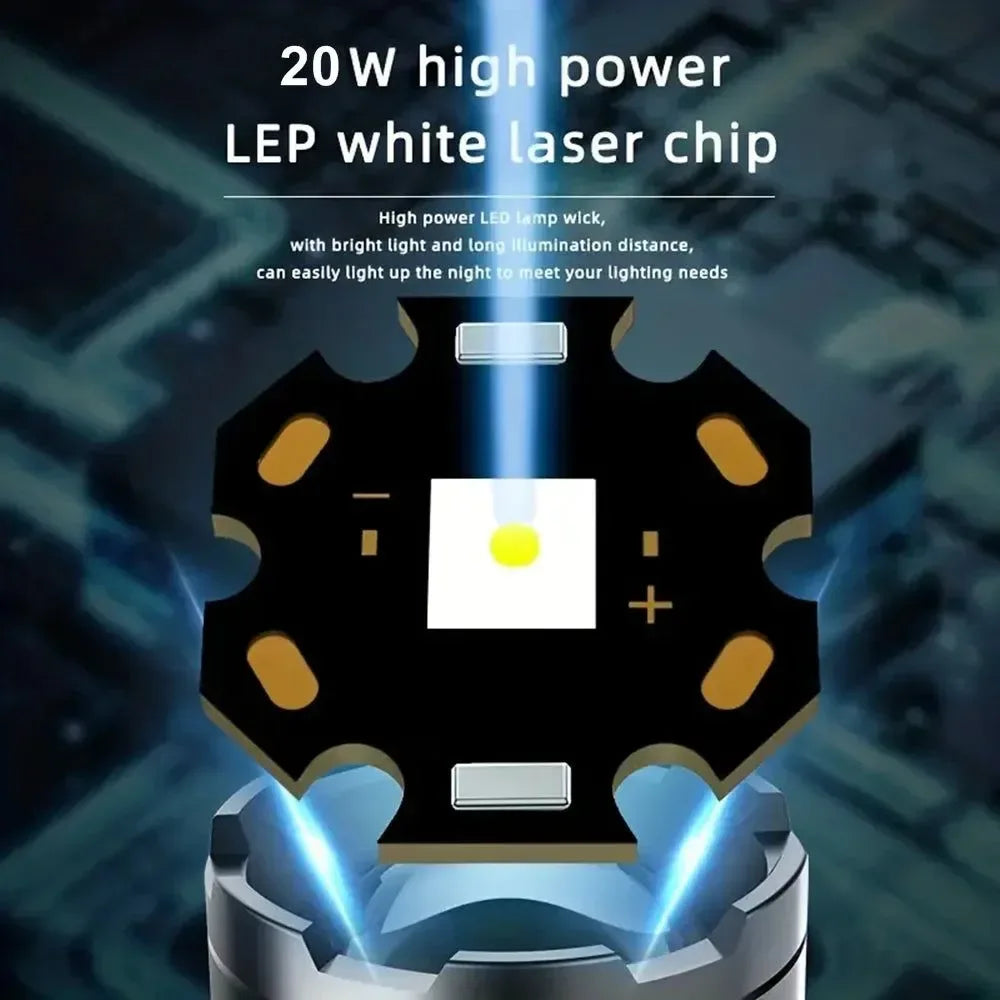 20W USB Rechargeable LED Flashlight - Versatile Outdoor Lighting - Trekker Essentials