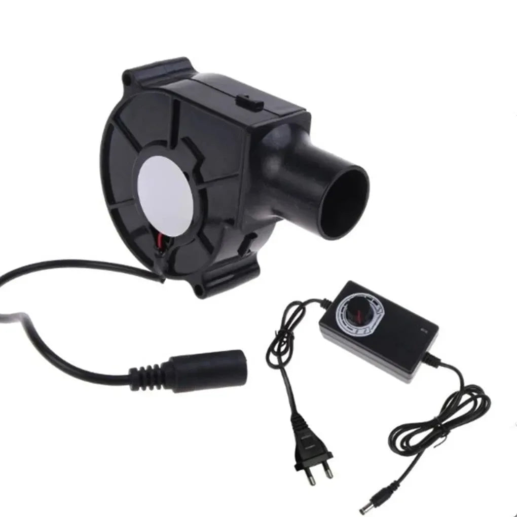 220V 7.5cm BBQ Fan Small with Air Collecting Adjustable Speed Handheld Barbecue Blower Wind Pipe for Outdoor Camping - Trekker Essentials