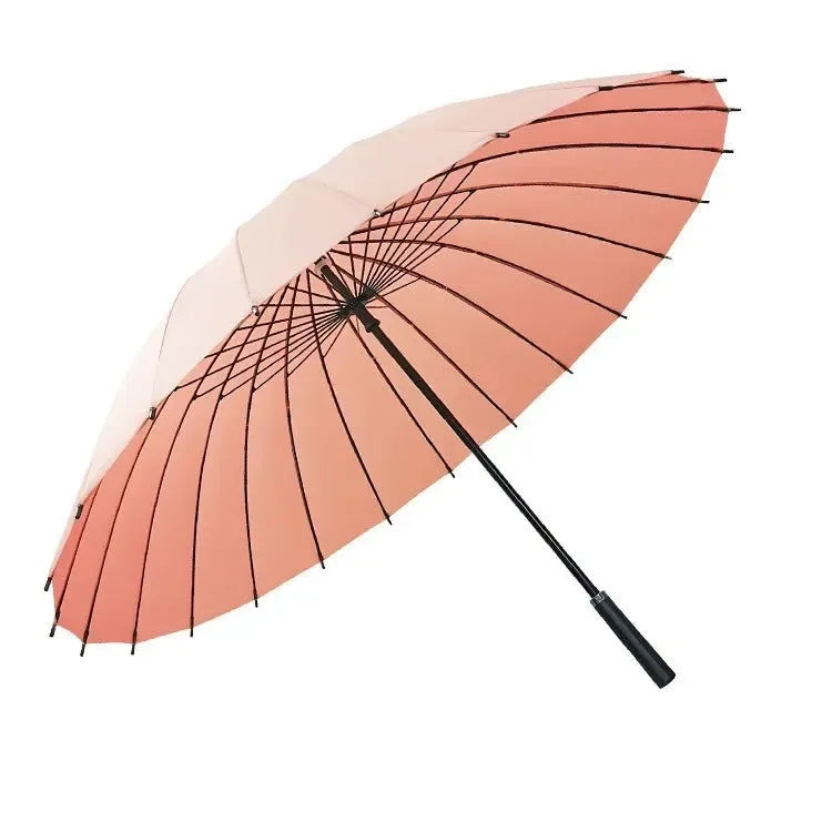 24-Bone Long Umbrella - Super Large Rainproof, Manual Straight Rod with Rainbow Colors - Trekker Essentials