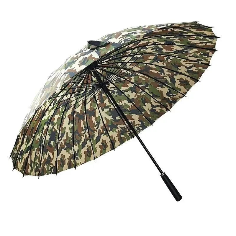 24-Bone Long Umbrella - Super Large Rainproof, Manual Straight Rod with Rainbow Colors - Trekker Essentials