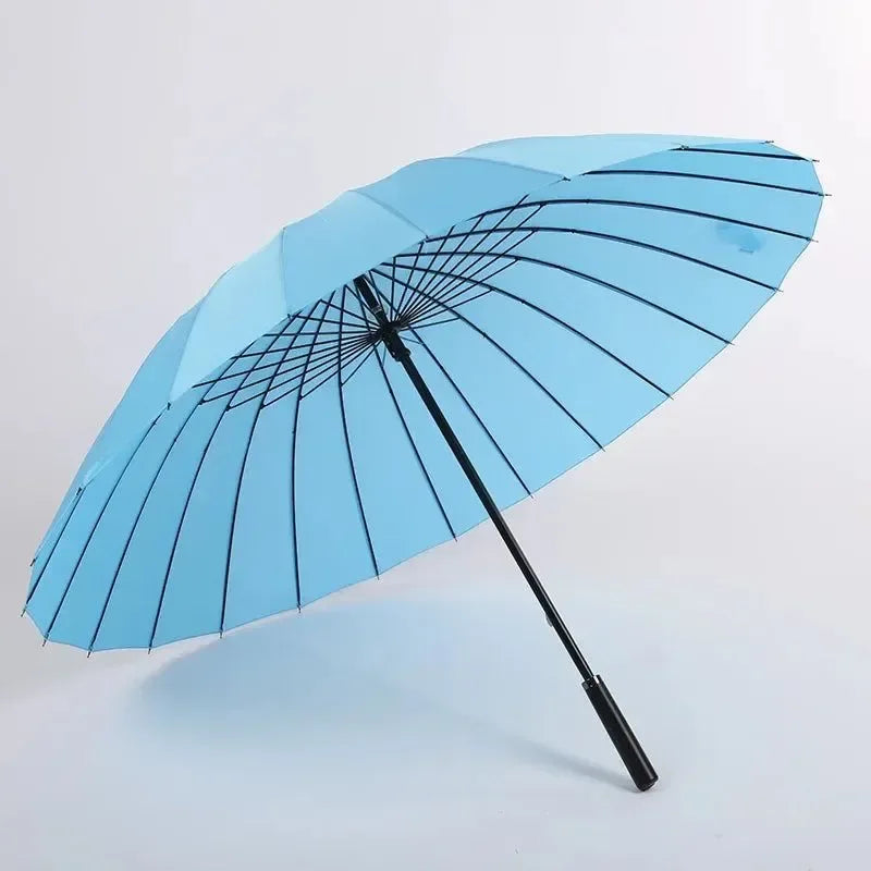 24-Bone Long Umbrella - Super Large Rainproof, Manual Straight Rod with Rainbow Colors - Trekker Essentials