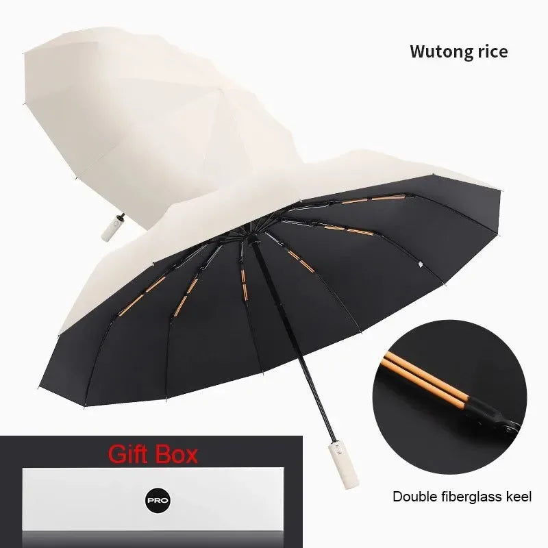 24-Bone Super Strong Umbrella - UV Protection, Sun and Rain Dual Use, with Gift Box and Two-Year Warranty - Trekker Essentials