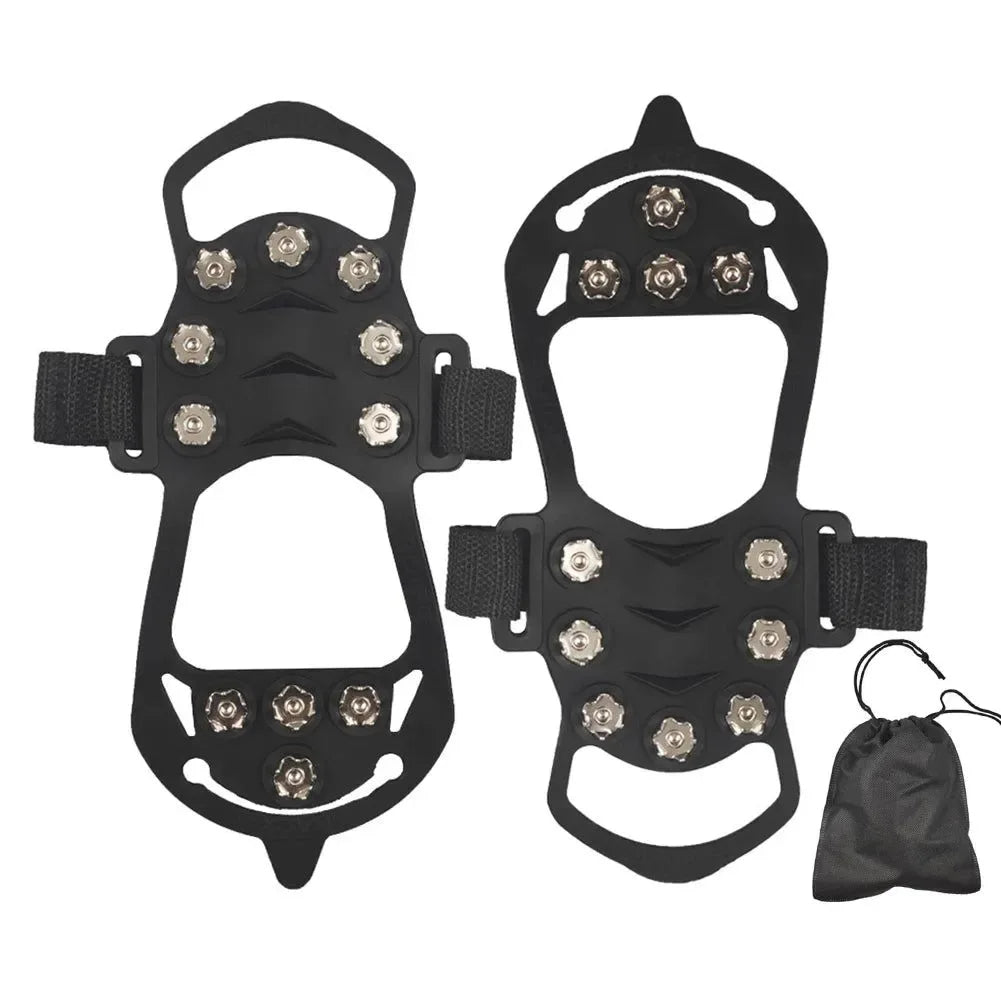 24-Tooth Ice Crampons - Lightweight Stainless Steel Snow Grips with Carry Bag for Hiking & Winter Running - Trekker Essentials