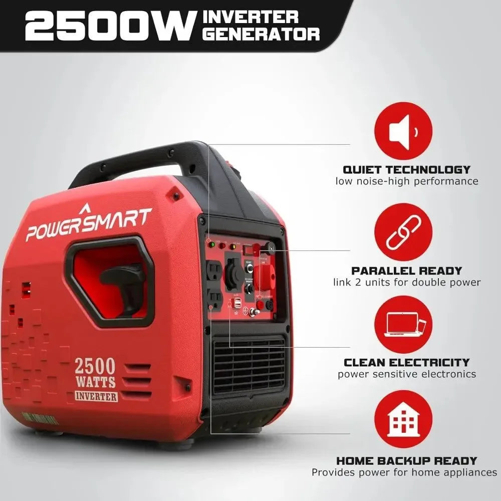 2500-Watt Super Quiet Portable Inverter Generator – Lightweight, High Fuel-Efficiency - Trekker Essentials