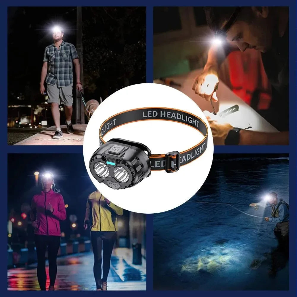 250LM LED Headlamp – IPX4 Waterproof Rechargeable Headlight for Camping, Hiking & Fishing (500mAh Battery, XPE LED, Adjustable Strap) - Trekker Essentials