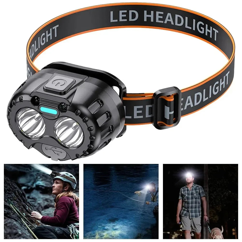 250LM LED Headlamp – IPX4 Waterproof Rechargeable Headlight for Camping, Hiking & Fishing (500mAh Battery, XPE LED, Adjustable Strap) - Trekker Essentials