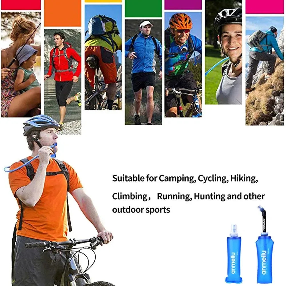 250ml 500ml Water Bottle TPU Folding Soft Flask Sport Water Bottle Water Bag Collapsible Water Bottle Running Camping Hiking - Trekker Essentials