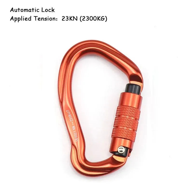 25KN Professional Climbing Carabiner - D-Shape Aviation Aluminum Safety Lock for Outdoor Climbing and Mountaineering - Trekker Essentials