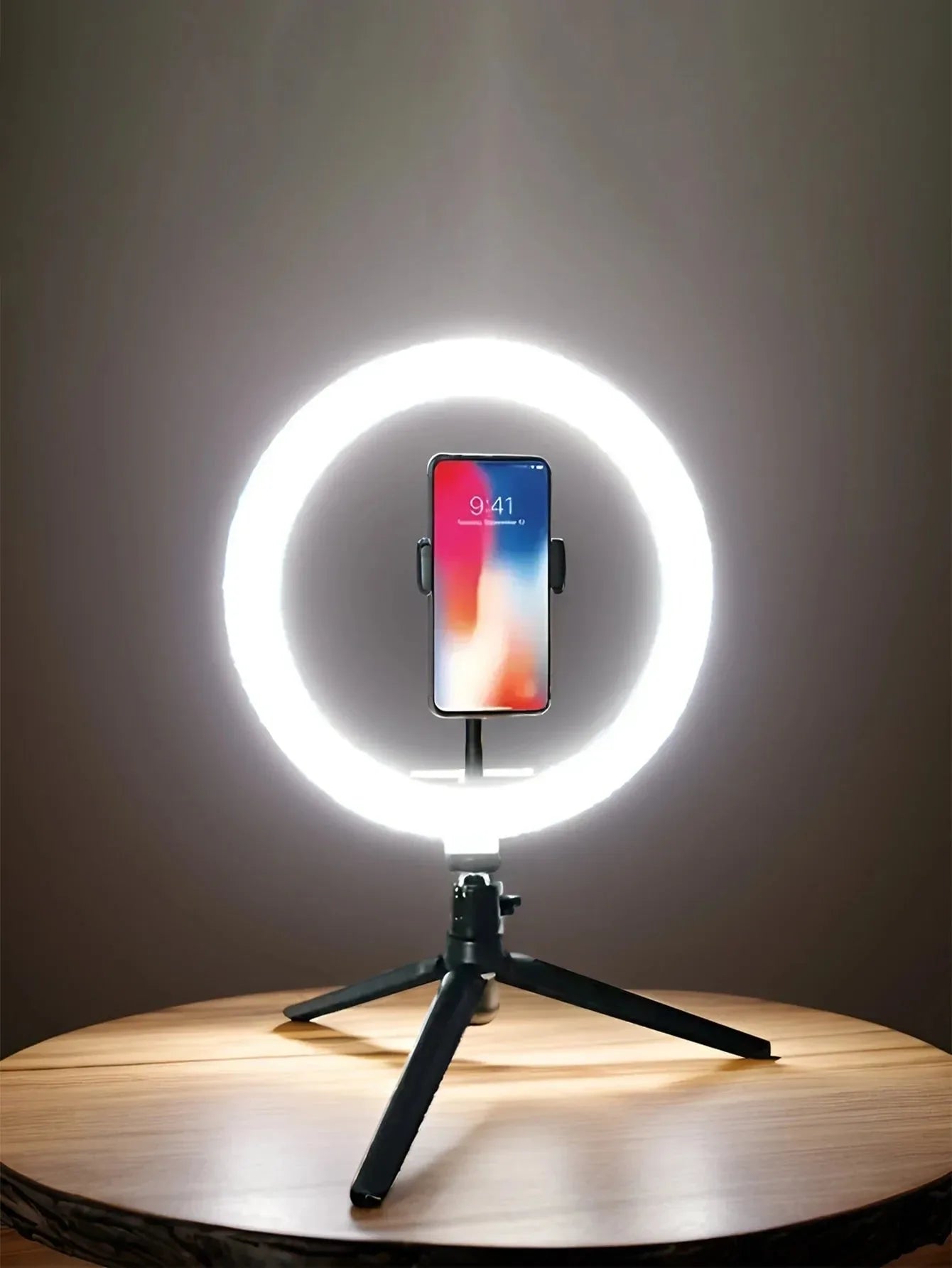 26cm LED Ring Light with Tripod Stand – Adjustable Selfie Light for Photography & Makeup - Trekker Essentials